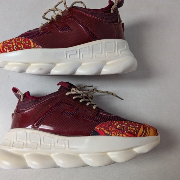 Versace Chain Reaction Sneakers - Burgundy and Orange - Picture 11 of 13